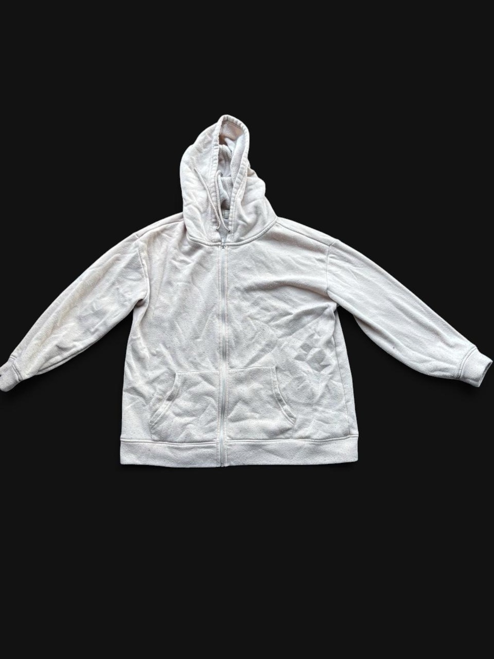 ✨No Comment cream zip up hoodie size XL✨